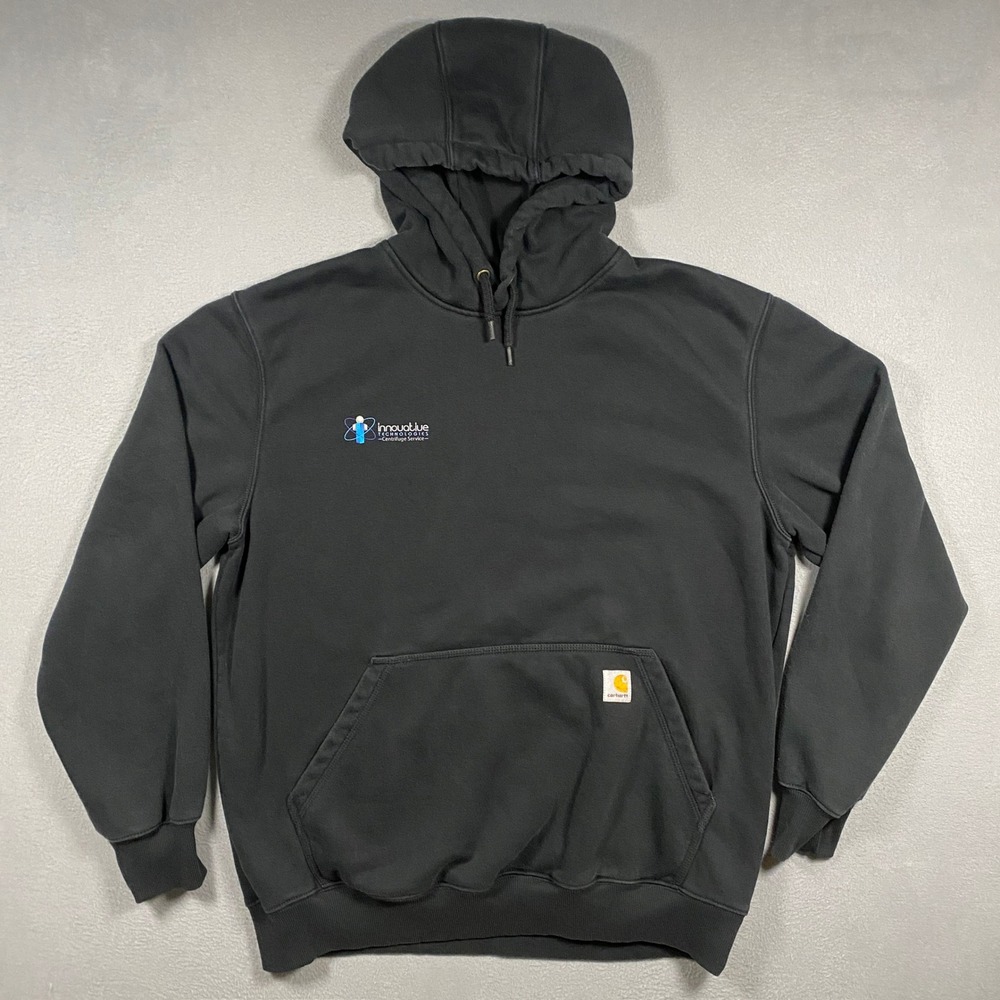 Carhartt Hoodie Mens Large Black Rain Defender Company Logo 100615